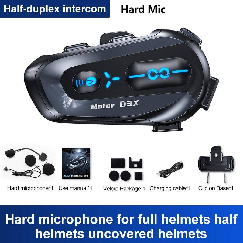 Professional Motorcycle Helmet Intercom 600m Range Wireless Bluetooth 5.4 Noise Cancelling Hard Mic1