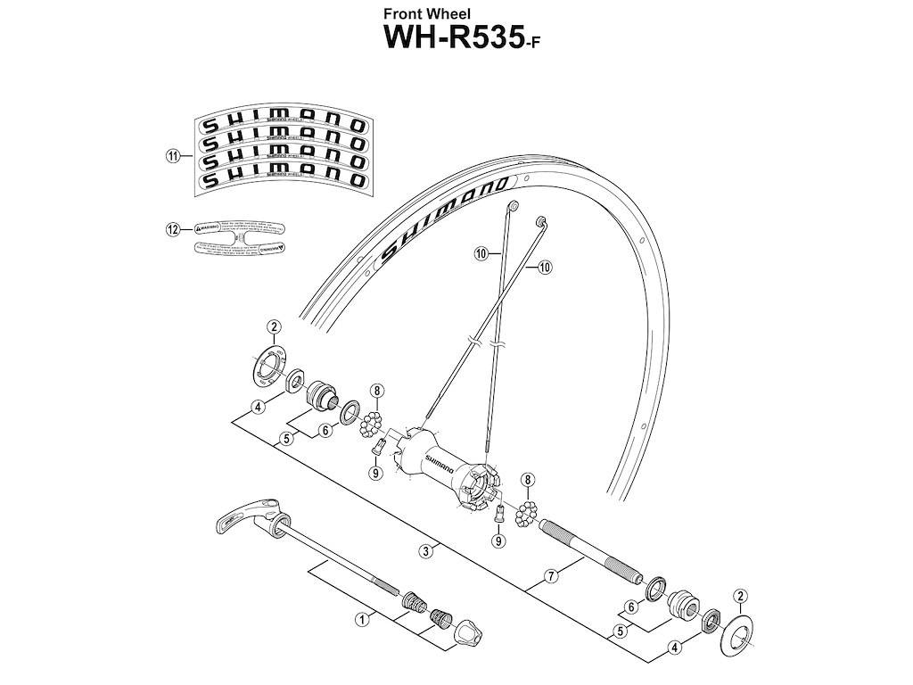 Shimano konus M10x20,6mm til forhjul model WH-R535-F.