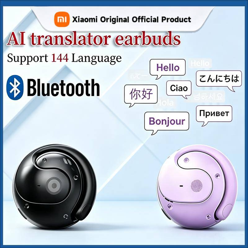 Xiaomi New Bluetooth Headphones AI Real Time Language Translation Earbuds 144 Languages Translator Wireless HiFi Stereo Sound Headph