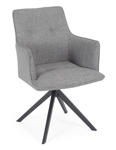 Sæt med 2 x SKAGEN Havestole med drejefod i aluminium og olefin H90 cm - Sort/Grå