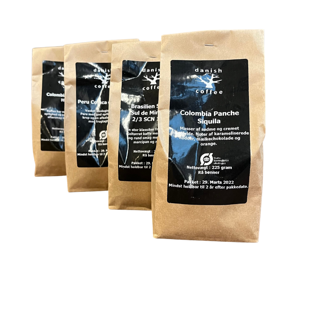 kaffeagenterne - Sydamerika pakke 4 x 225 gram rå bønner.