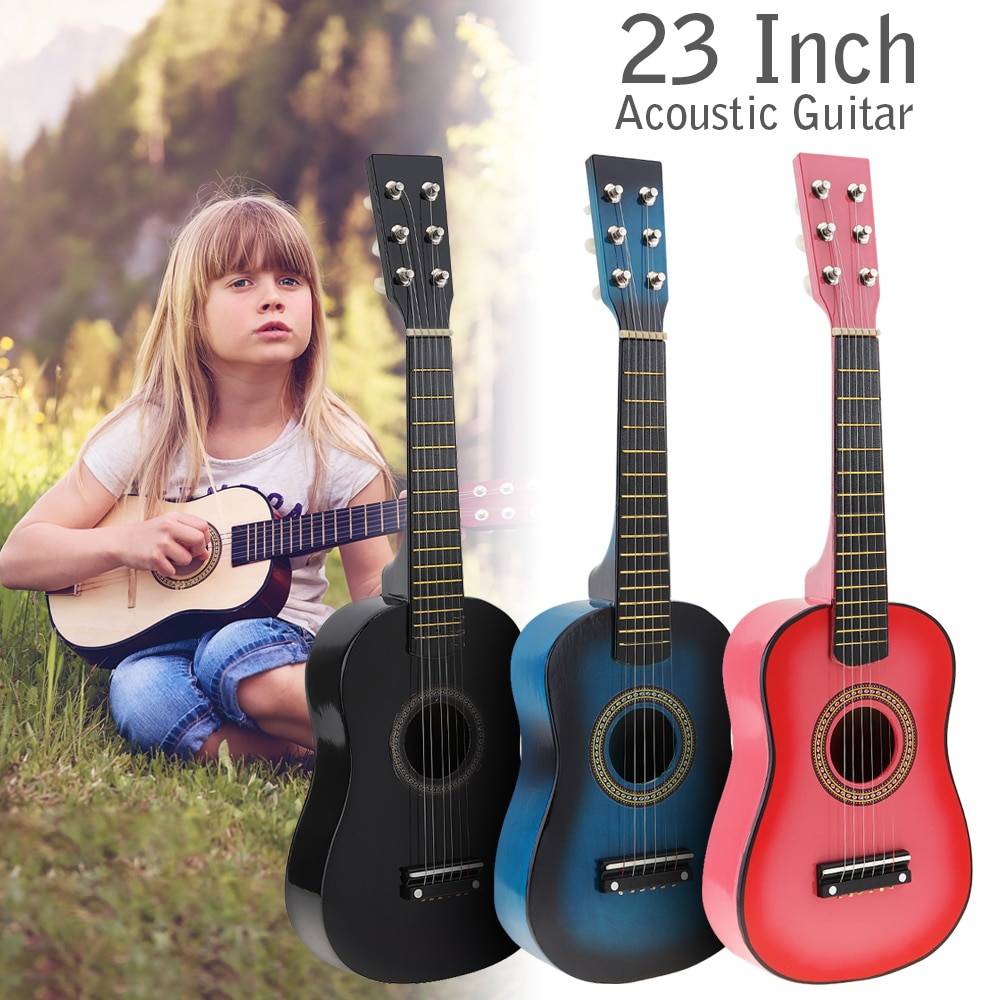 23" Akustisk Gitarr Basswood Ljusrosa - Rosa