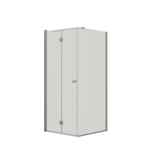 Dansani Match hörndusch, modell B+D, dörr och vägg, 69x69 cm, klart glas, satin profil