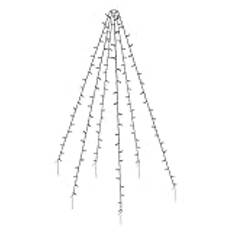 Spetebo Ljusslinga för flaggstång och julgran – 800 cm längd – med 400 LED i varmt vitt – trädgårdsbelysning, flaggstång, trädöverkast för utomhusbruk inklusive pinnar