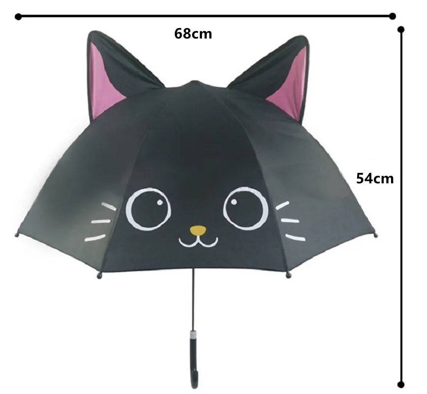 Färgglad Barnparaply™ - Glad Paraply för Barn - Svart Katt