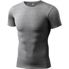 Custom polyester short sleeve light weight quick dry running fitness mens compression t shirt gym shirt for men