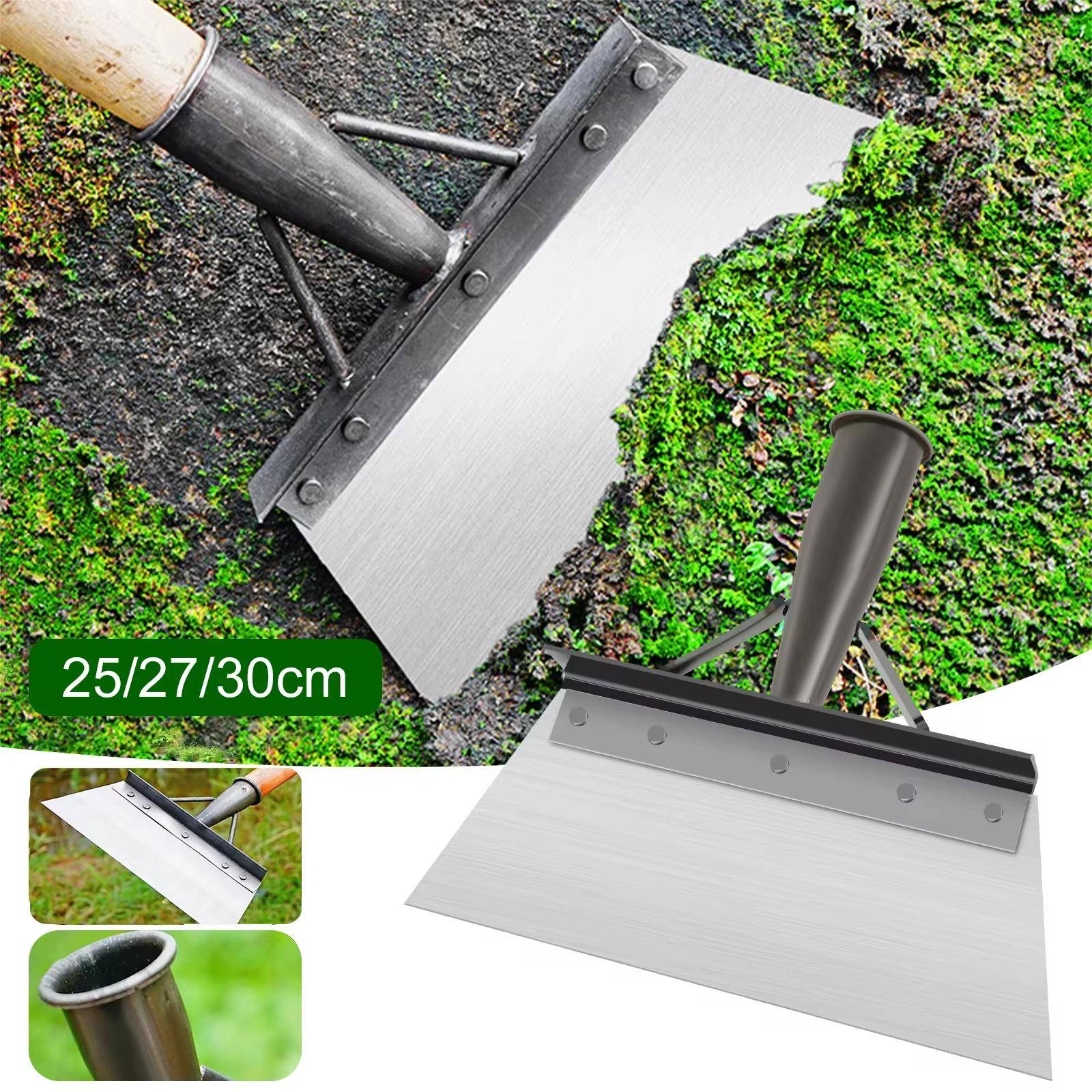 30cm Metall Rensa Ogräs Spade Rostfritt Stål Avisningsspade Multifunktionell Utomhus Trädgårdsspade Gård Ogräsrensning Plantering Spade