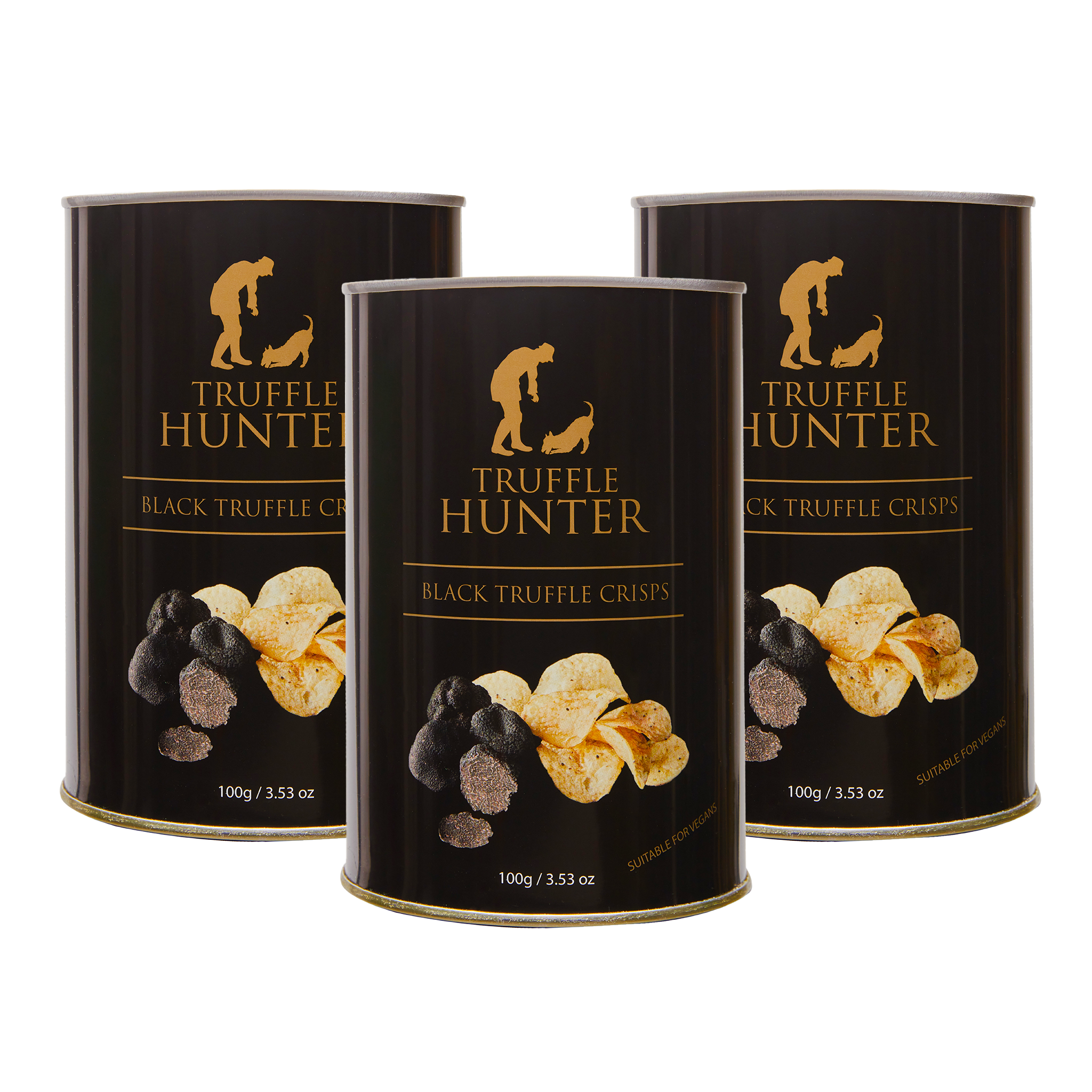 Black Truffle Crisps 100g Gourmet Crisps with Real Black Truffle Flavour, 3 x 100g