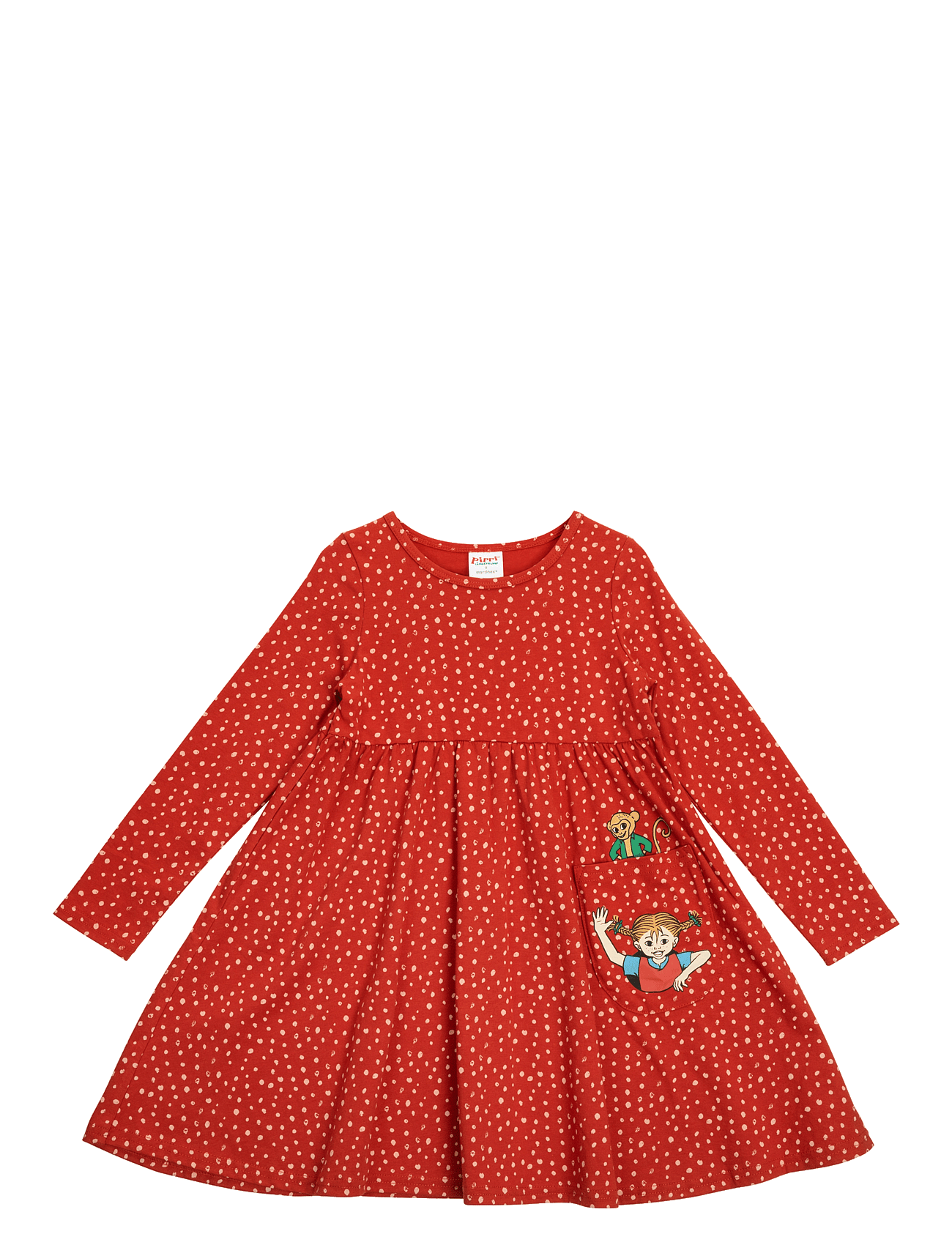 PIPPI LANGSTRØMPE Prick Klänning | Red | 110