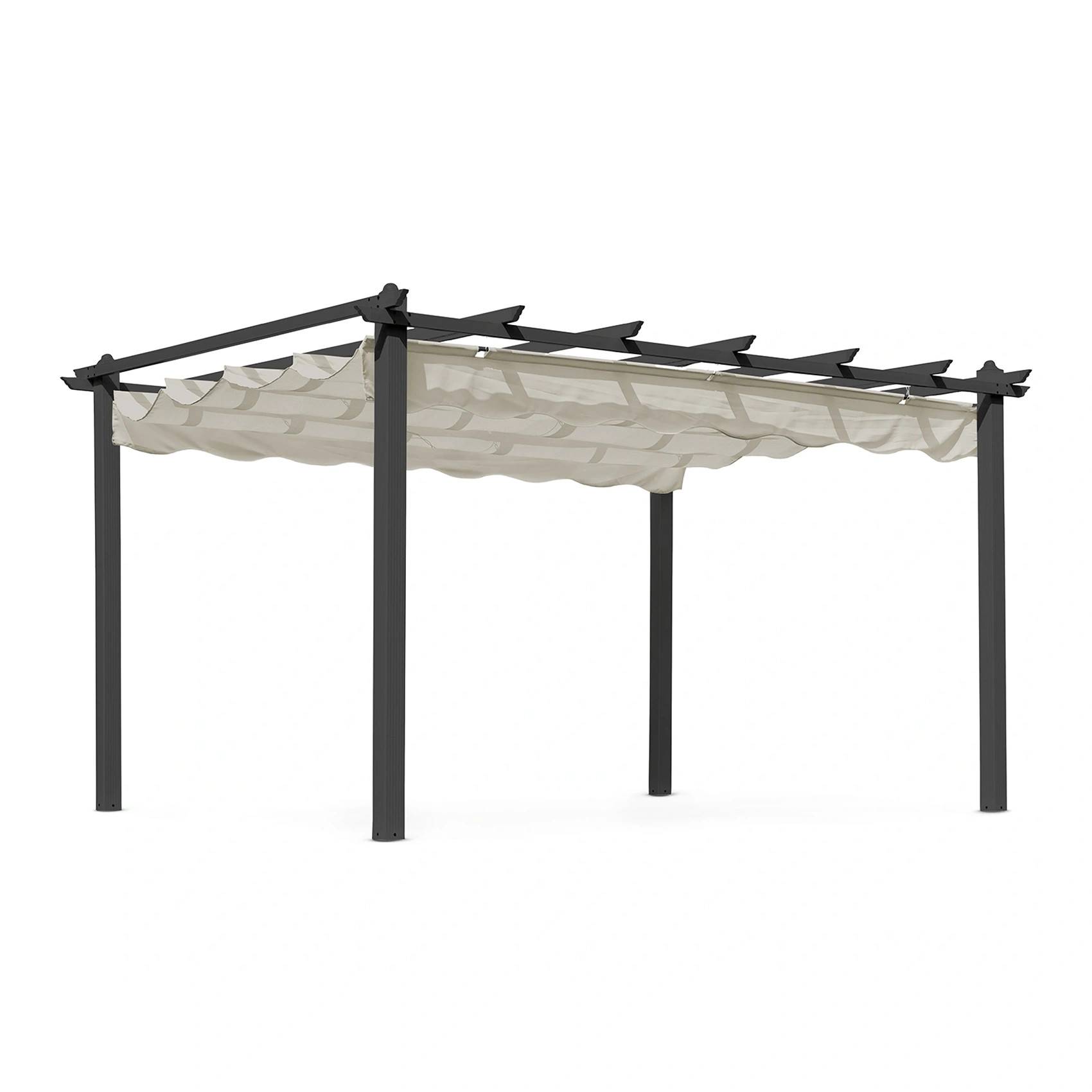 Skanör pergola svart/sand 300x400 cm - Svart