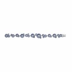 DAISY LAYERED ROW BRACELET SILVER BLUE
