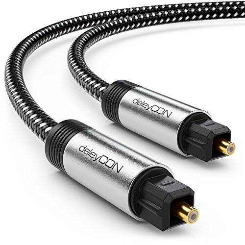 deleyCON 7,5m Toslink Kabel Optisk Digital Audio Kabel med Metallkontakter & Nylon Mantel - SPDIF Ljusledare