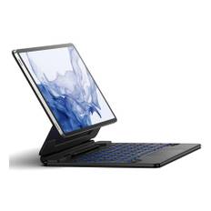 Dexnor Tastatur Hülle für Samsung Galaxy Tab S10+ Plus/S9+ Plus/S9 FE+ Plus/S8+ Plus/S7 FE/S7+ Plus Tastatur mit Trackpad Magnetische Ständer S Pen Halter Beleuchtete Deutsches QWERTZ - Schwarz