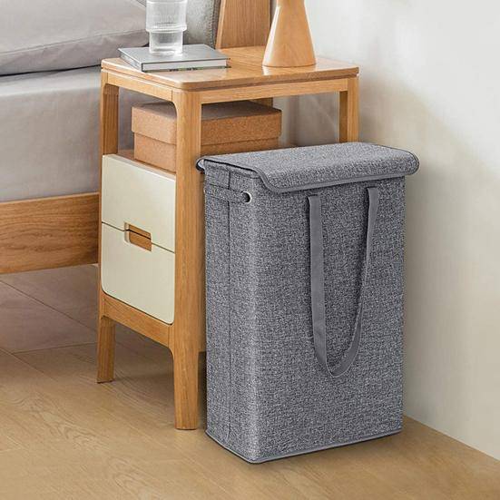 45L smutsiga klädkorg Utrymmesbesparande tunn tvättkorg Stor kapacitet Klädförvaringsfack för hemmet beige