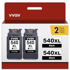 VVQV 540 XL DruckerPatronen PG-540 XL schwarz 540XL Patronen 540 Multipack schwarz DruckerPatronen für Canon PG540 540 XL PG540 XL schwarz TS5150 MG3650s MG3650 TS5151 MG3600 MG3550(Schwarz,2-Pack)