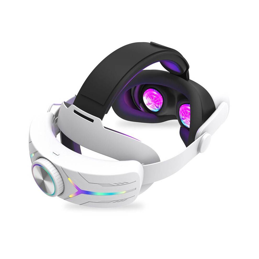 RGB Light Fast-Charging for Meta Quest 3/3S Battery  Strap Extends 4-6 Hours Playtime White