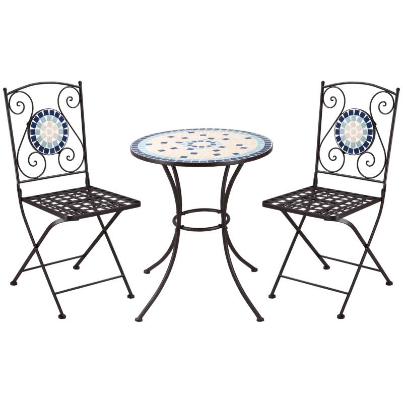 Bistroset hopfällbara stolar mosaik