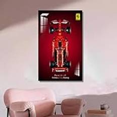 Displayväggtavla för Lego Technic 42207 Ferrari SF-24 F1 bil eller vuxna, presentdockor för Lego bil väggmonterade entusiaster, kompatibel med Lego,, väggmontering, endast vägg (C)