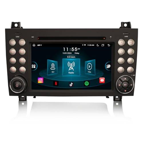 Erisin 8-kärna 4 GB 64 GB 7 tums Android 13 bilradio CD-spelare GPS navigering för Mercedes Benz SLK klass R171 W171 stöd CarPlay Android Auto DSP WiFi DAB+ RDS FM DTV OBD2 rattstyrning