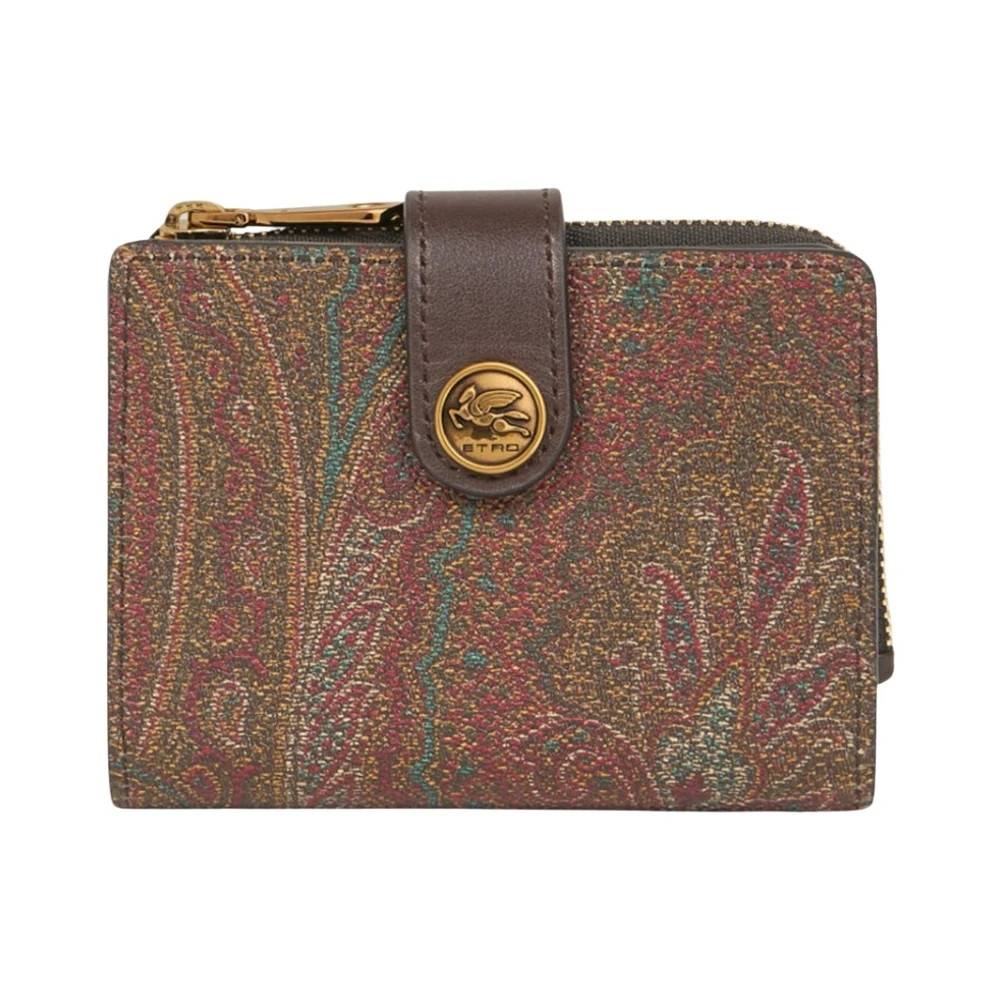 Etro Paisley Jacquard Kortholder med Metal Knap - Accessories - Dame - Brun - ONE SIZE -