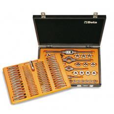 Gängverktygssats M2-M18 kromstål, trälåda, biltillbehör, 110 delar, träask, Beta Tools