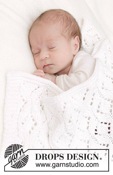 46-4 Bright Cuddles Blanket by DROPS Design DOWNLOAD OPSKRIFTEN HER Strikket babytæppe i DROPS Big Merino. Arbejdet strikkes i hulmønster. Se alle babyopskrifter her. ..