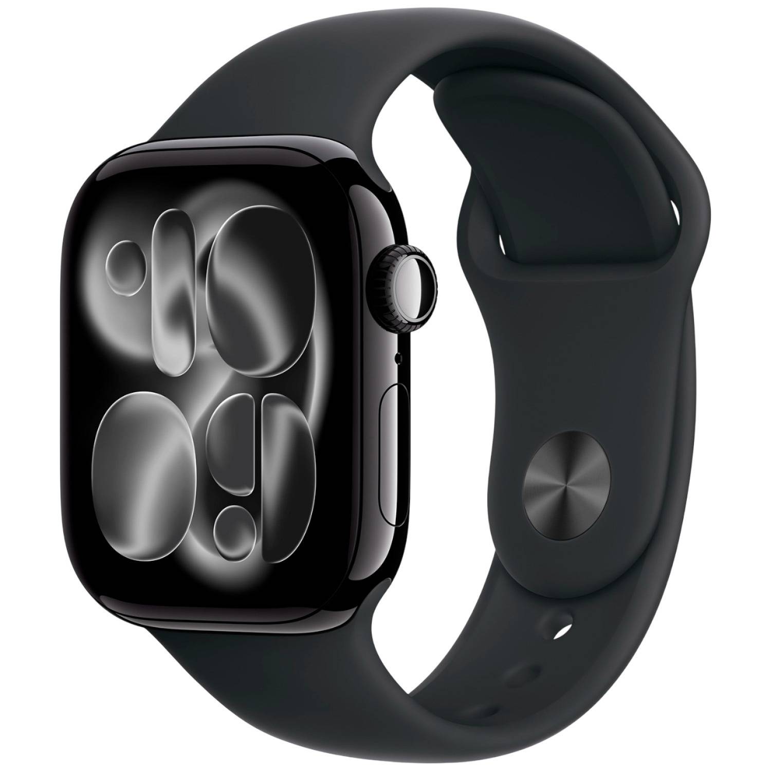 Apple Watch Series 11GPS46mmJet Black Aluminium Black Sport Band S/M MEUW4 - Unisex - 46 mm - Smartklocka - Quartz med laddare - Svart (42/44/45/49 mm)