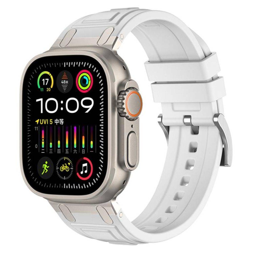 Apple Watch 49mm / 46mm / 45mm / 44mm Klockarmband silikon – Vit