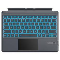 MoKo Deutsch Tastatur Kompatibel mit Microsoft Surface Pro 7 Plus/Pro 7/Pro 6/Pro 5/Pro 4/Pro 3, QWERTZ Layout Bluetooth Tastatur mit Trackpad, 7 Farben Hinterlicht, Wiederaufladbarer Akku, Grau