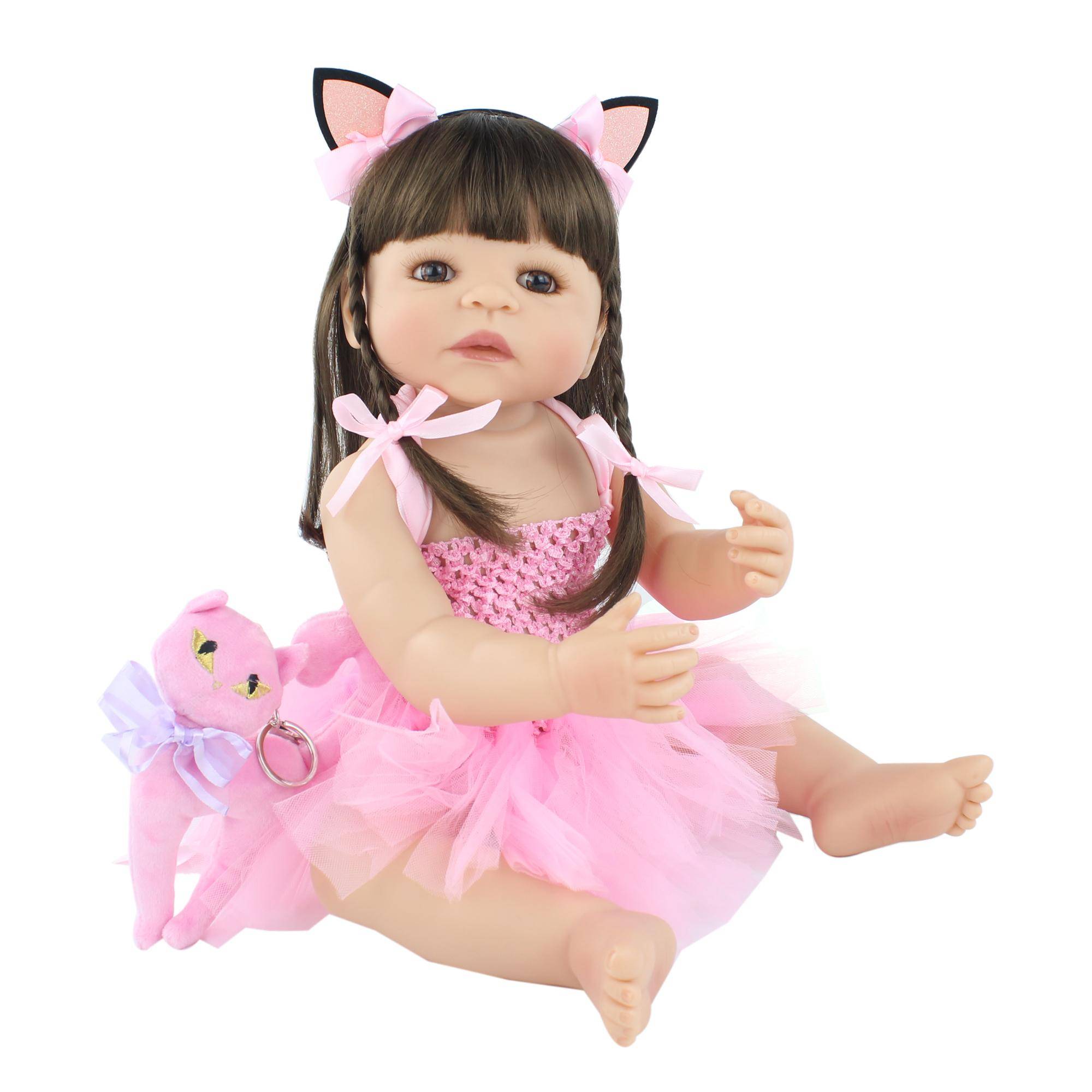 BZDOLL 55 cm hel silikon Bebe Reborn Doll Naturtrogen mjuk vinyl Princess Unicorn Babies Girl Bada leksak Barn Födelsedagspresent Doll-9