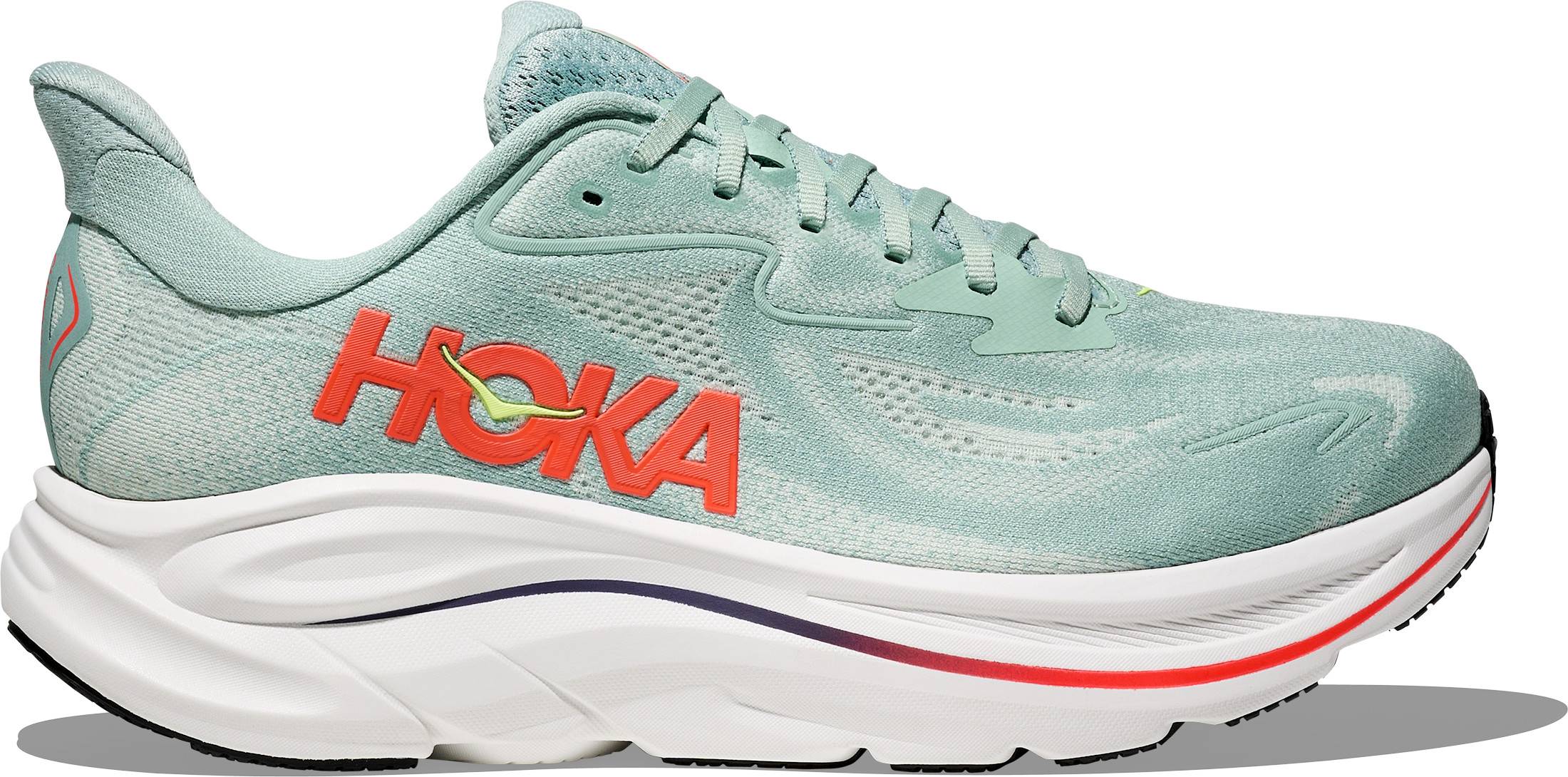 Hoka Men's Clifton 10 Wide Sage/Neon Flame, 43 1/3
