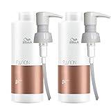 Wella Fusion Intense Repair Schampo och vårdbalsam, 1 000 ml, med 2 pumpar, skadad hårvård, oparfymerad, färgfri, reparation och förstärkning av skadat hår