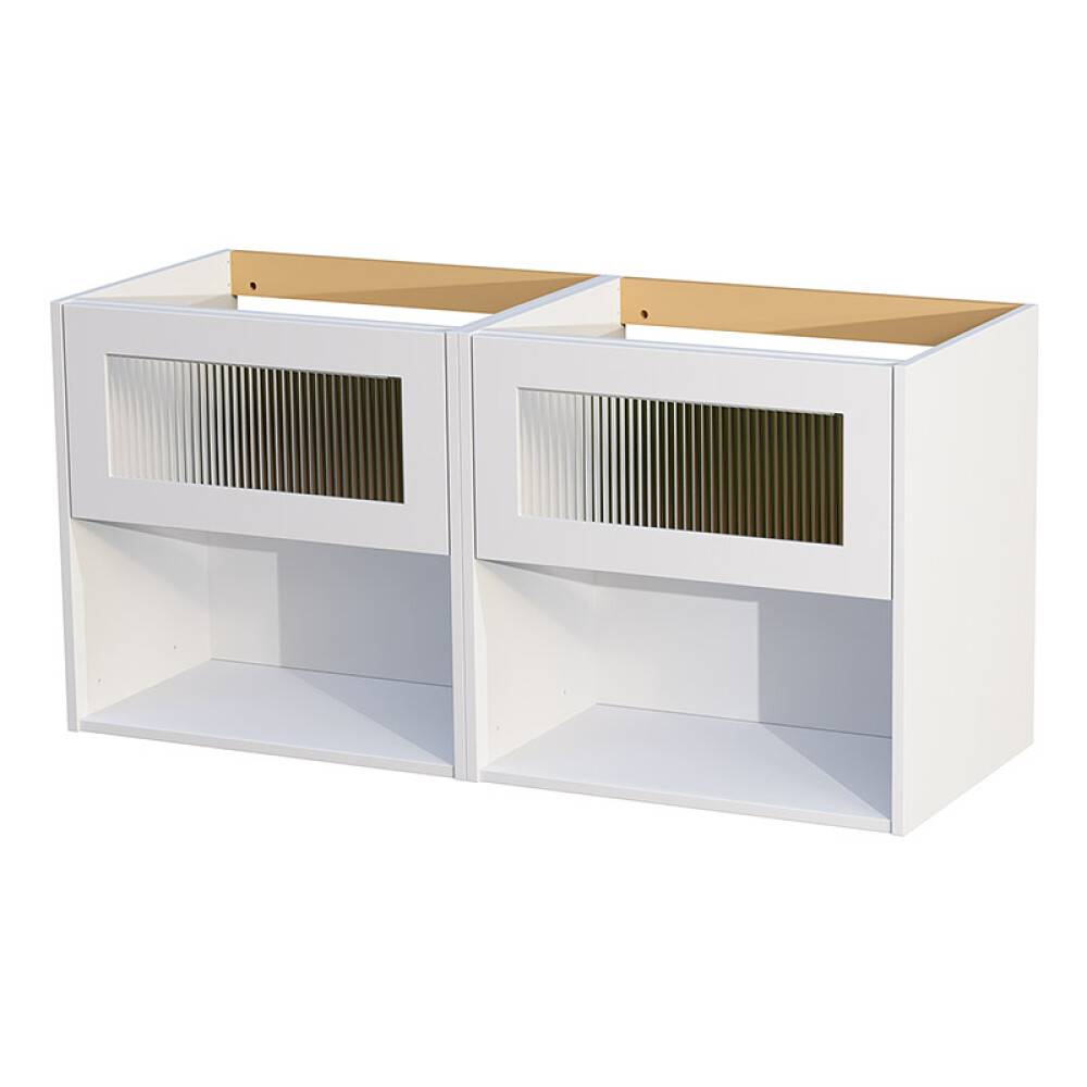 TVÄTTSTÄLLSSKÅP CAMARGUE AURA DUBBEL 120CM 2 LÅDOR & BOXAR LINJEGLAS LAV