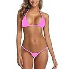 SHERRYLO Baddräkt Dam Micro Bikini String String Bikini Feminino 2019 Strand Baddräkt Baddräkt, Rosa-1890, L