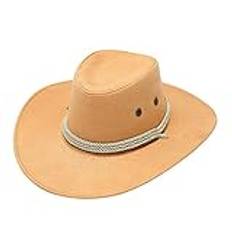 TDEOK revolver cowboy barn västerländsk mode cowboy solhatt brett brätte resa solhatt cowboy kappa svart, GUL, one size