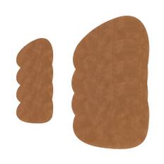 LIND DNA - Gavesæt / 4 Curve Dækkeservietter (4 gratis glasbrikker) - Nature - L: 37x44 cm - Læder