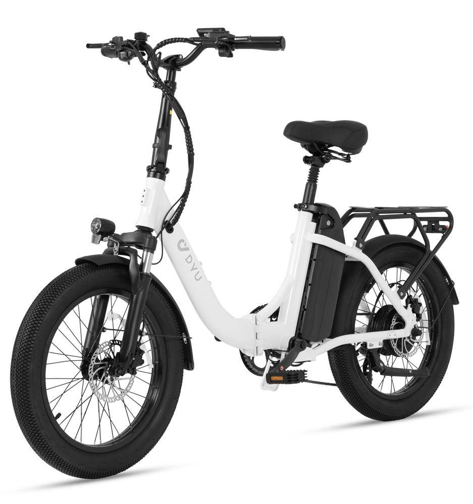 DYU-C9 750W 48V 15.6Ah hopfällbar elcykel, 83 km max räckvidd, 45 km/h höghastighets elcykel med Shimano 7-växlad vit
