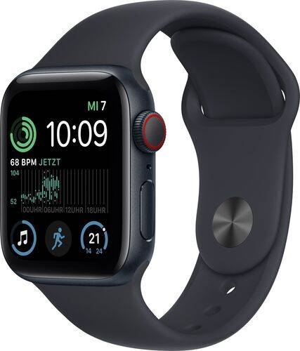 Apple Watch SE 40 mm (2022) | GPS + Cellular | Midnatt | Sportband Midnatt S/M