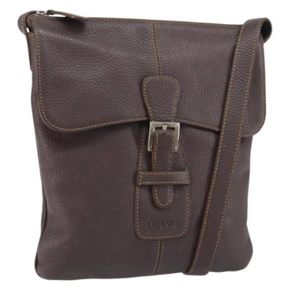 Loewe Pre-owned Pre-owned Læder Skuldertaske - Vintage - Dame - Brun - ONE SIZE - Uld