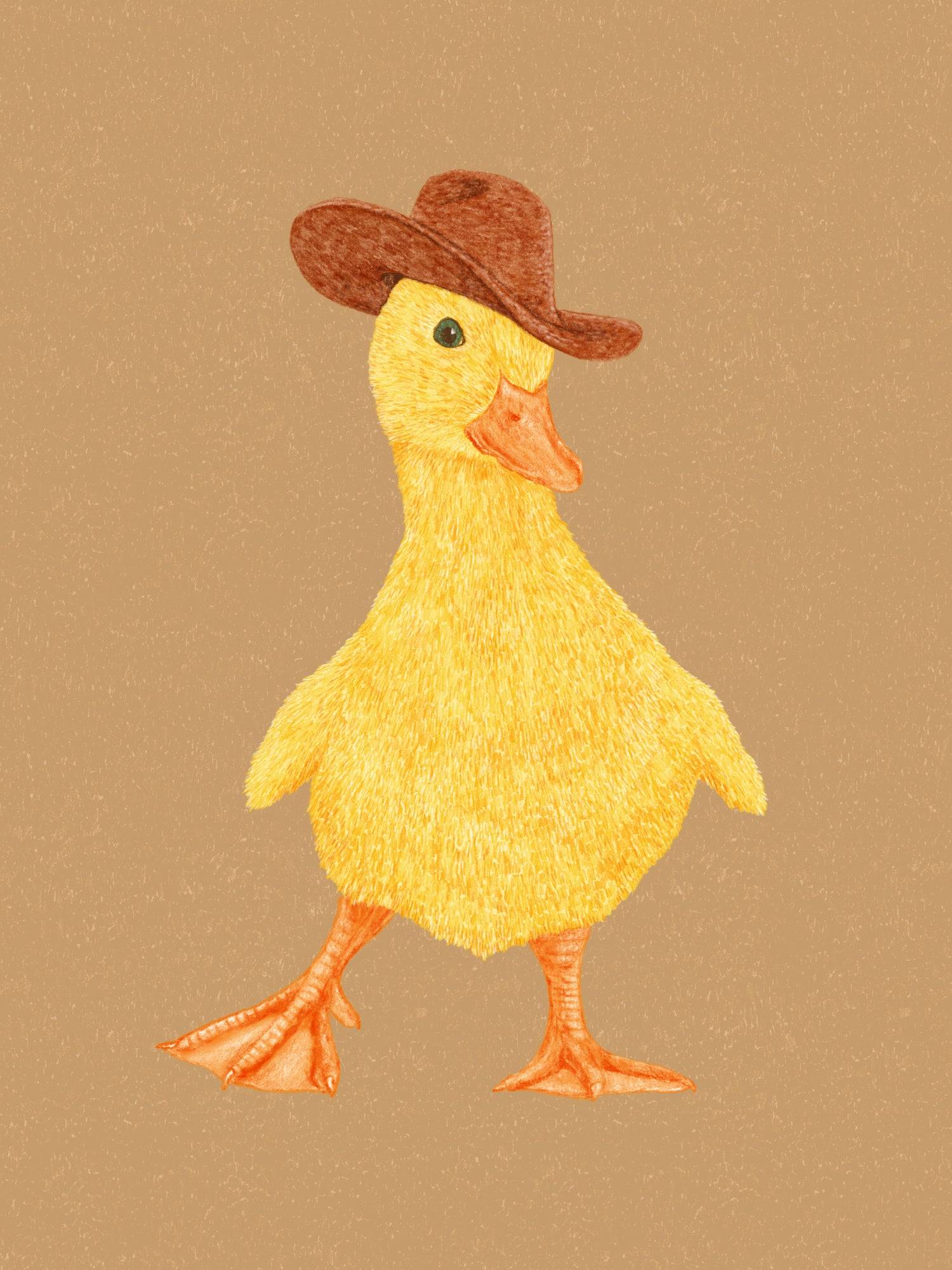 Daphne the Cowgirl Duckling Poster och Canvastavla - Poster / 50x70 cm