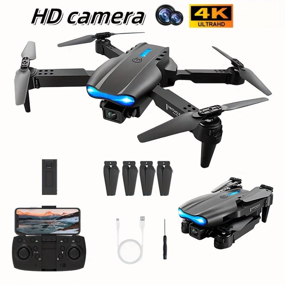 Sammenklappelig E99 4K-drone med langt batteri, højdehold, app/fjernbetjening, retur med ét klik, WiFi – kompatibel med iOS og Android