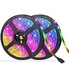 TFixol RGB LED Strip Lights 20M 600LEDs 5050RGB Light Strip LED Tape Light APP Kontroll Justerbar ljusstyrka Timing Funktion för julfest Bar Heminredning