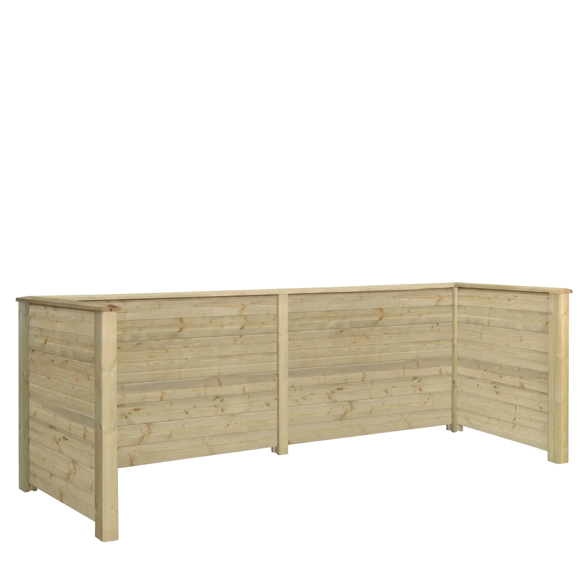 Plus Plank Profil Renovationsskjul med træstolper til nedgravning 377x97x108 cm