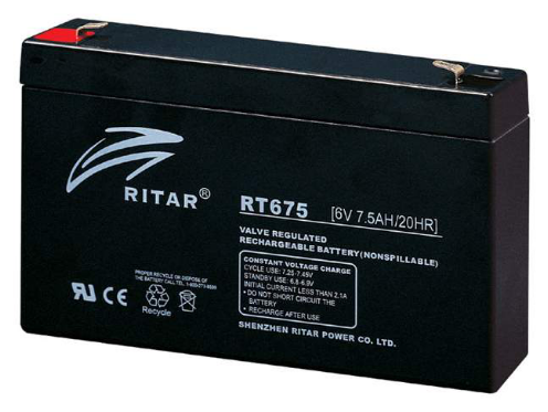 RITAR RT680-F1 6 VOLT 8 AH AGM BATTERI