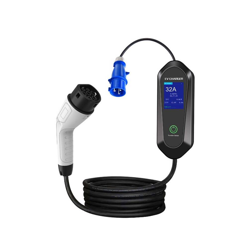 7KW 32A 1Phase Portable EV Charger Electric Car Charger EVSE Fast Charging Cable Support WiFi APP Control