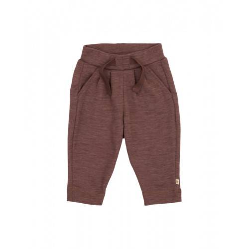 Bukser Med Snor I Taljen I 100% Merino Uld Til Baby Plum Melange 86
