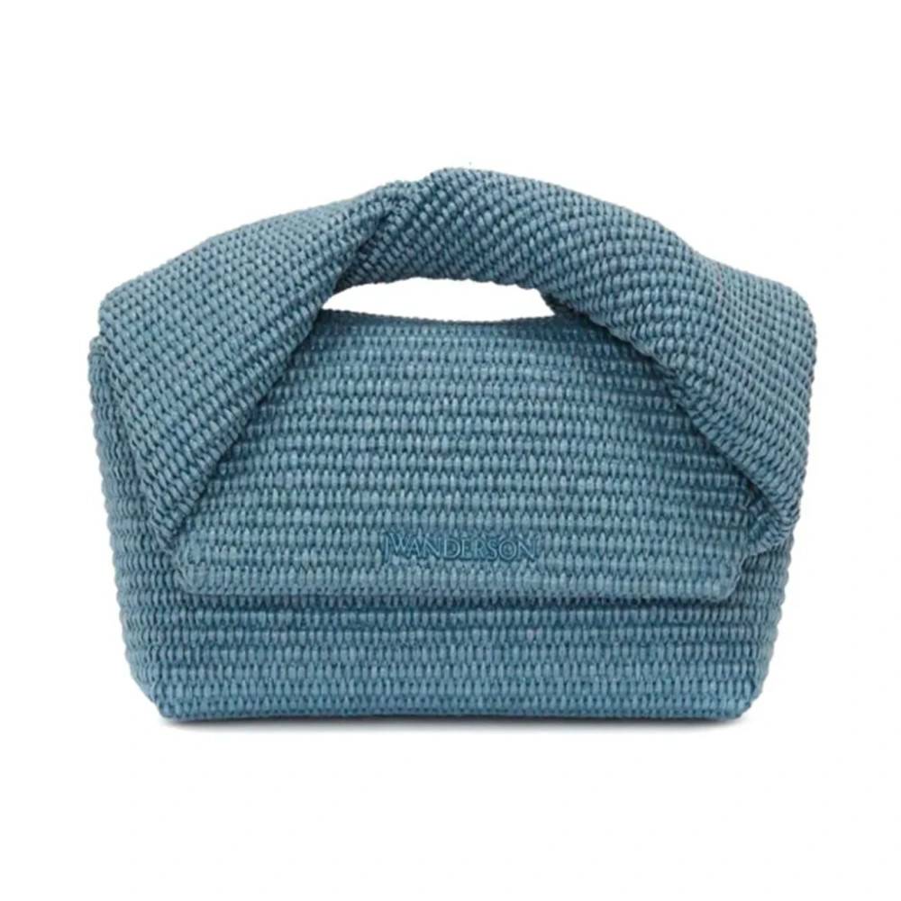 JW Anderson Raffia Model Taske med Snoet Hank - Tasker - Dame - Blå - ONE SIZE - Bomuld