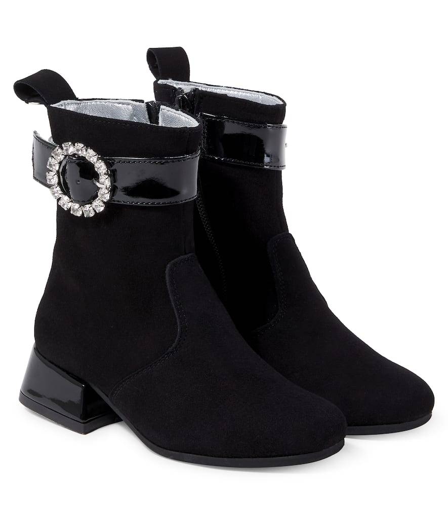 Monnalisa Botines de ante con cristales - negro - EU 28