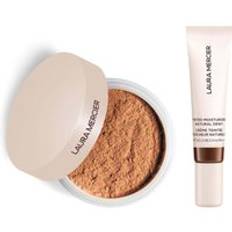 Laura Mercier Mini Translucent Loose Setting Powder Ultra Blur and Travel Size Tinted Moisturiser Dewy Duo (various shades) - 7N Mahogany
