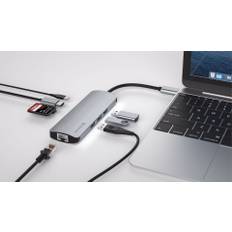 SWISSTEN USB-C HUB 8-IN-1 (USB-C PD, HDMI 4K, LAN RJ45, 3x USB 3.0, SD, MICRO SD) ALUMINIUM